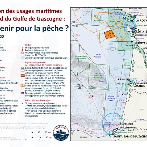 carte usages maritimes et pêche en Nouvelle-Aquitaine